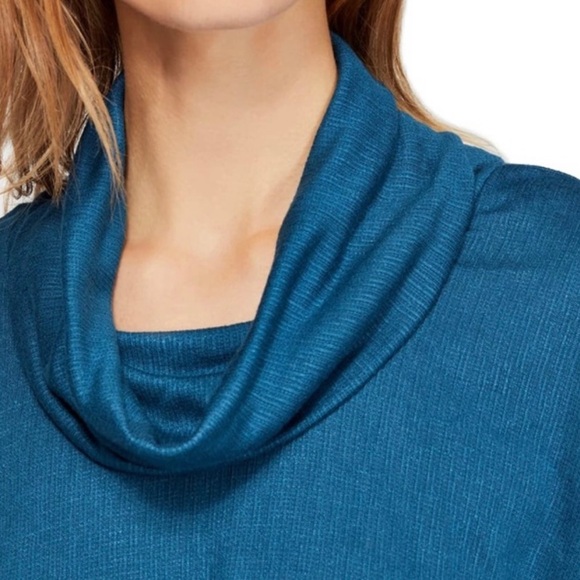 NEW FREE PEOPLE DARK TEAL COWL NECK MINI DRESS - Picture 3 of 9